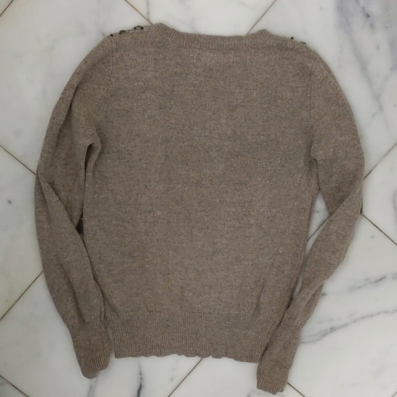 LOFT Rabbit Hair Rhinestone bling festive holiday party sweater  Small - Picture 8 of 10